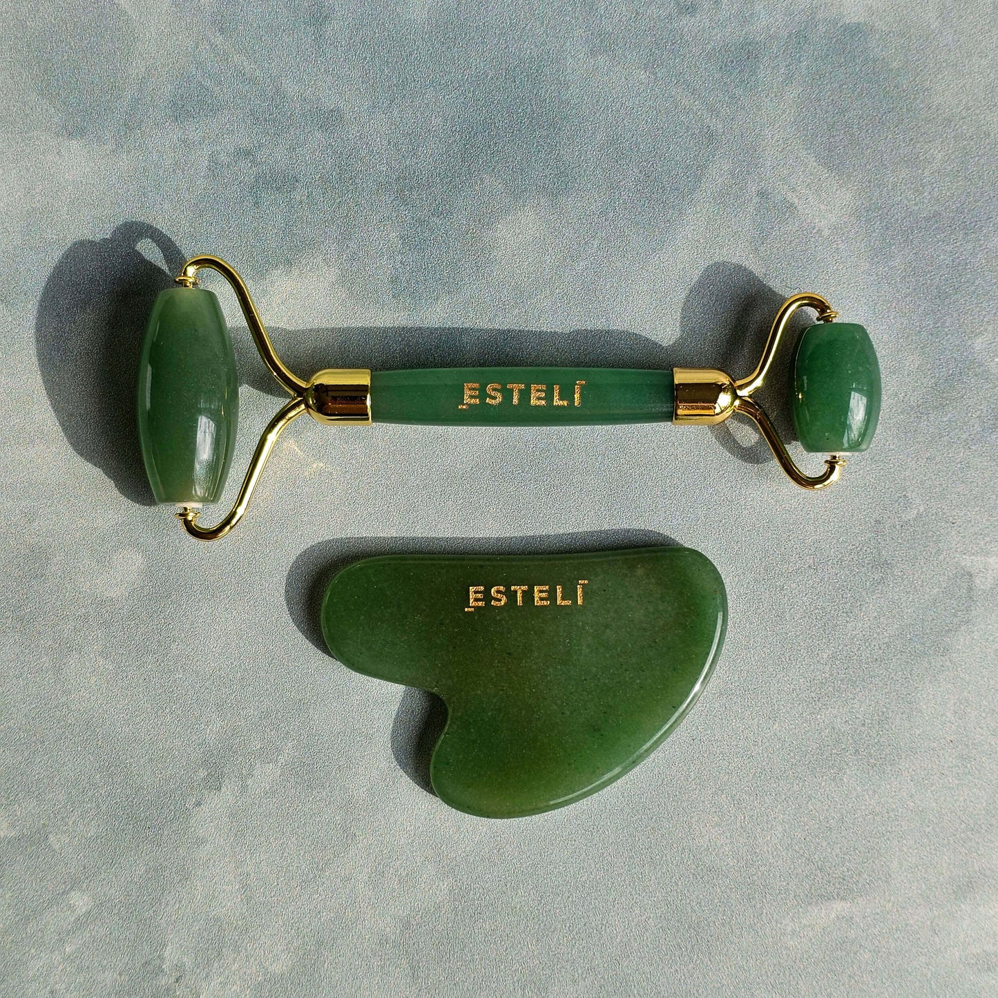 Green Aventurine Roller & Gua Sha Set