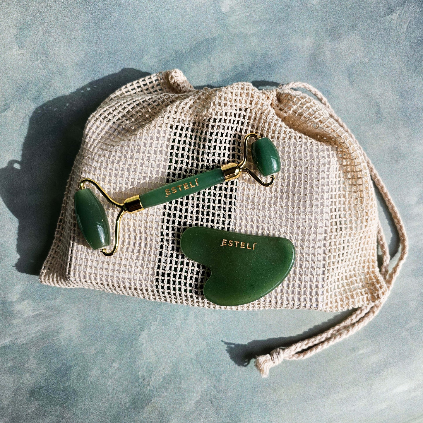 Green Aventurine Roller & Gua Sha Set