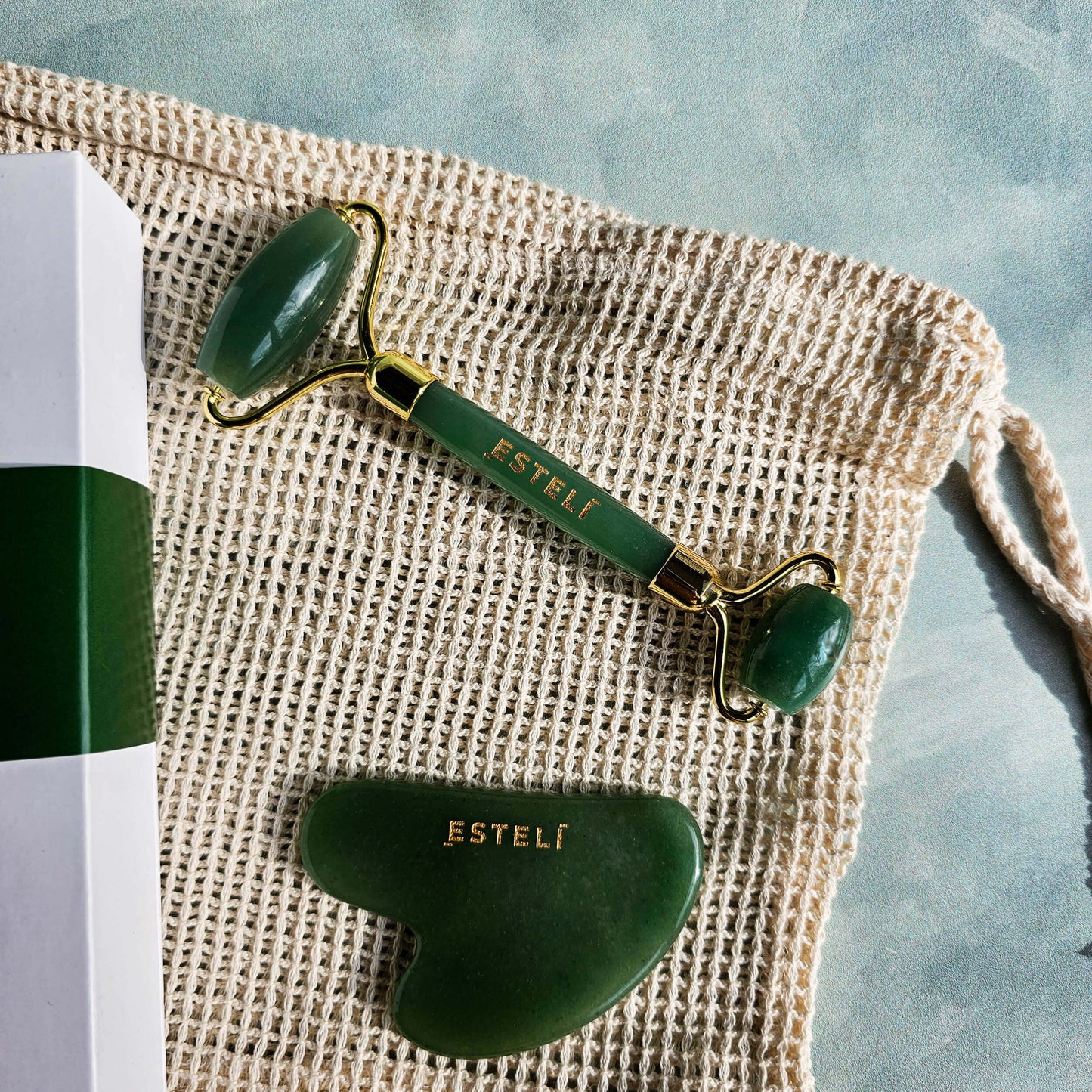 Green Aventurine Roller & Gua Sha Set