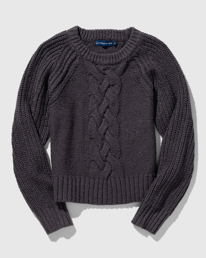 Recycled Cotton Cable Crew Sweater by United By Blue