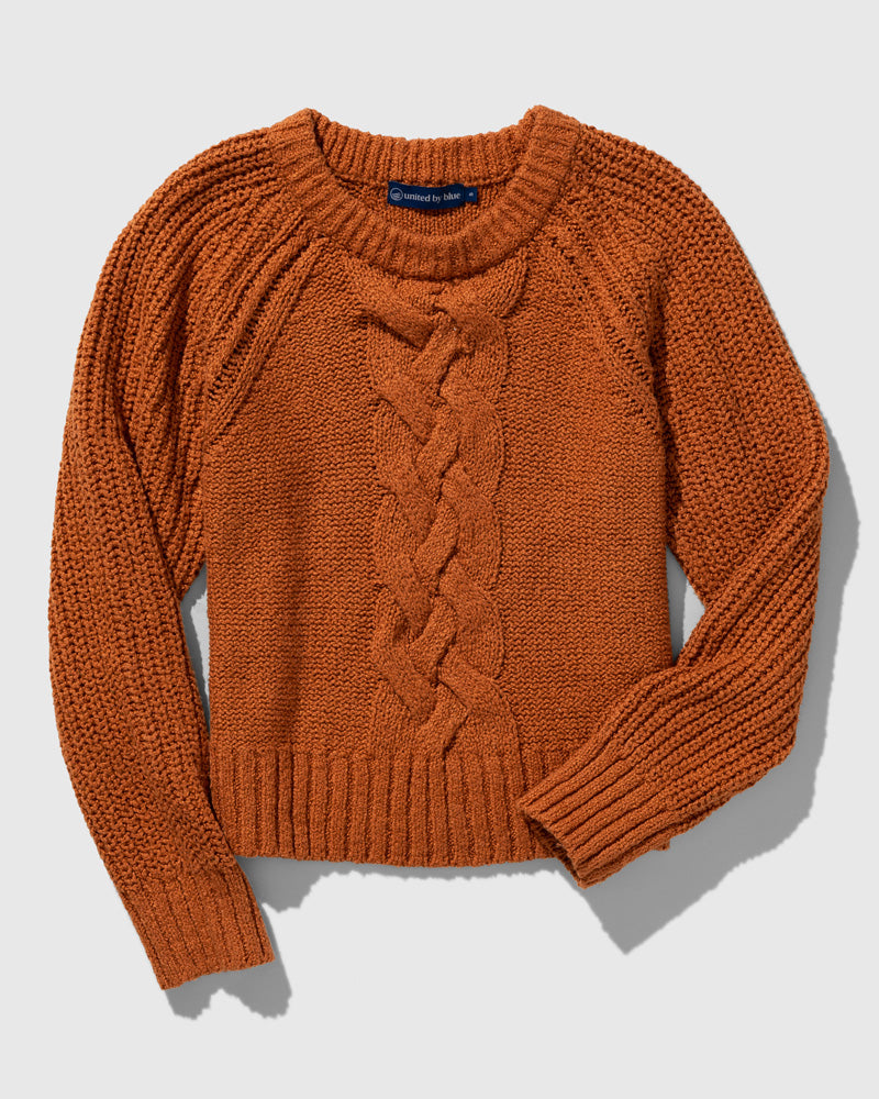 Recycled Cotton Cable Crew Sweater by United By Blue