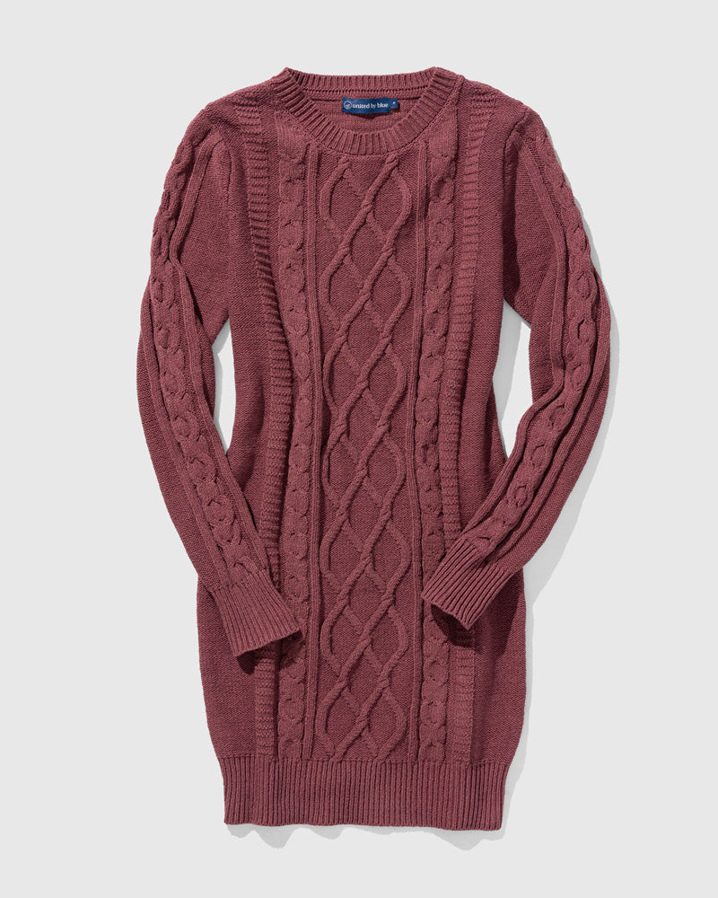 Recycled Cotton Cable Sweater Dress by United By Blue