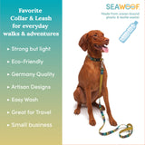 Seawoof Dog Collar Green Stripes Print