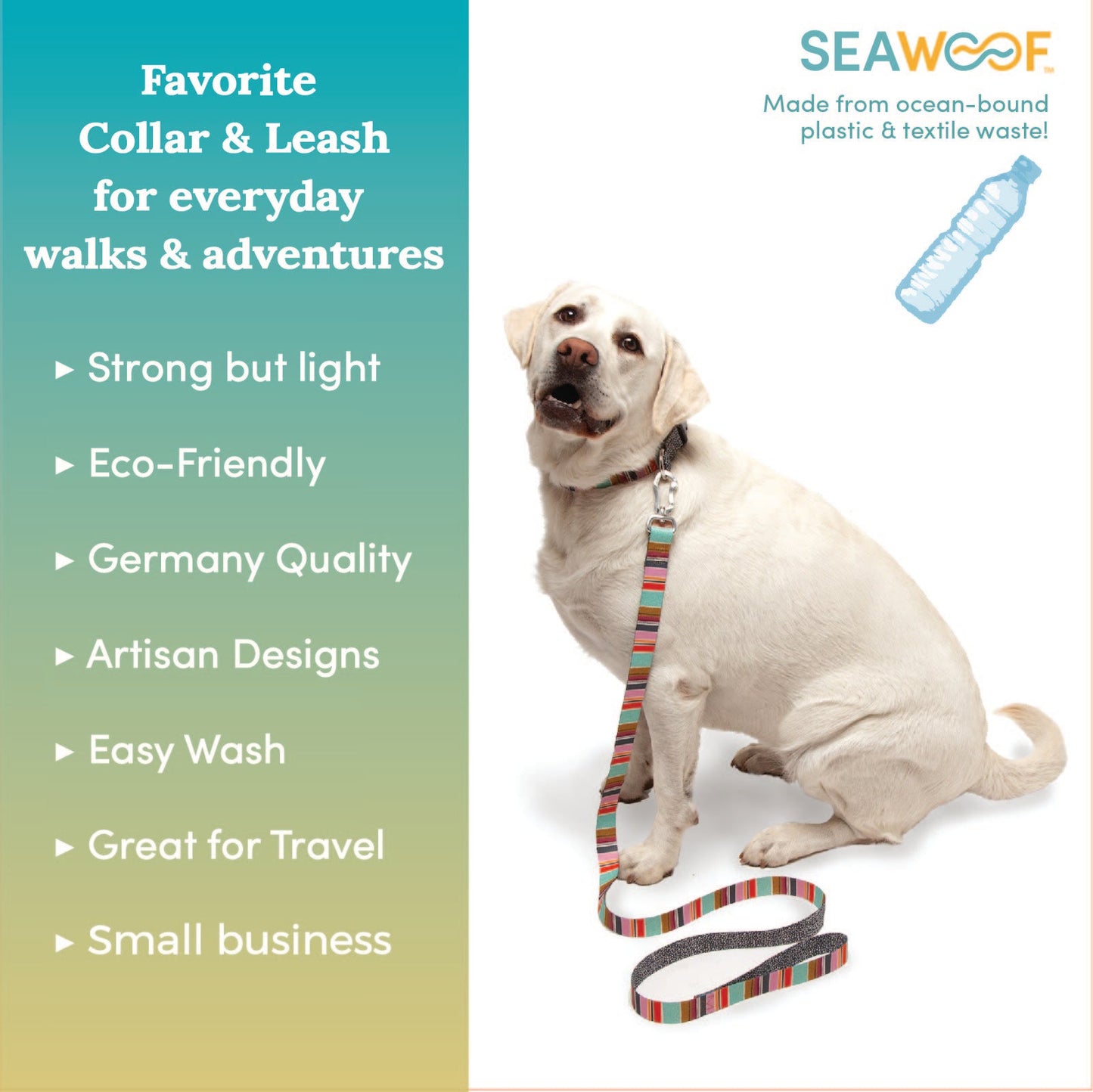 Seawoof Dog Collar Multicolor Stripe Print