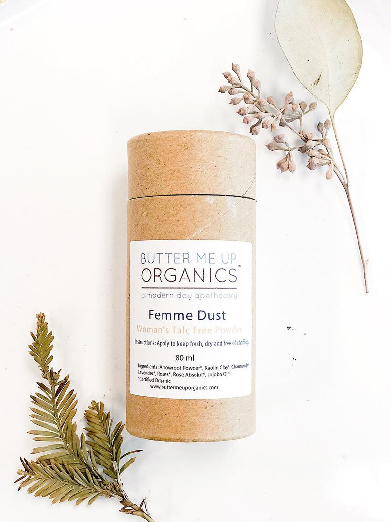 Femme Dust / Organic Talc Free Powder / No Chaffing / Freshening Powder