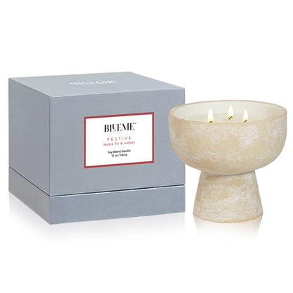 Festive - Ceramic Refillable Candle - Noble Fir & Amber