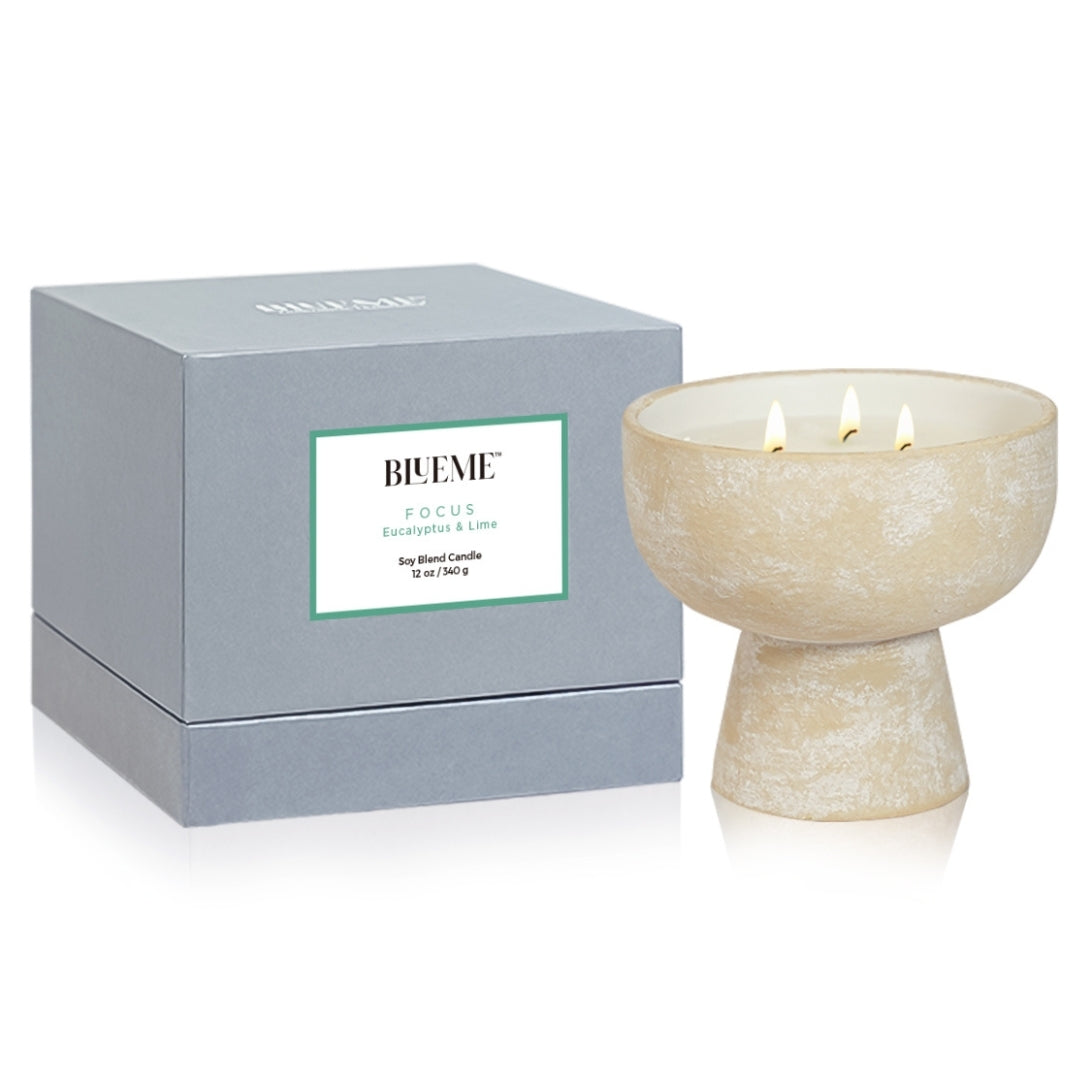 Focus - Ceramic Refillable Candle - Eucalyptus & Lime