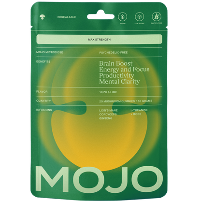 Max Strength Brain Boost Gummies  - Yuzu & Lime by Mojo | Mushroom Dosed Gummies