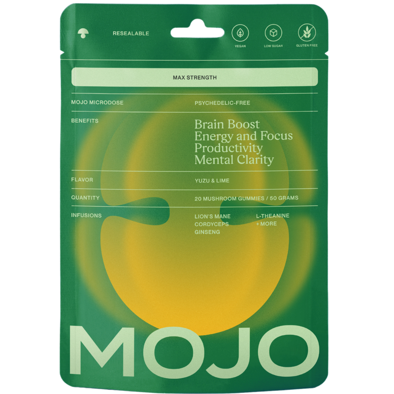 Max Strength Brain Boost Gummies  - Yuzu & Lime by Mojo | Mushroom Dosed Gummies