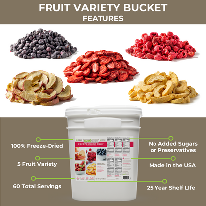 Freeze Dried Fruit Variety Bucket by Nutristore