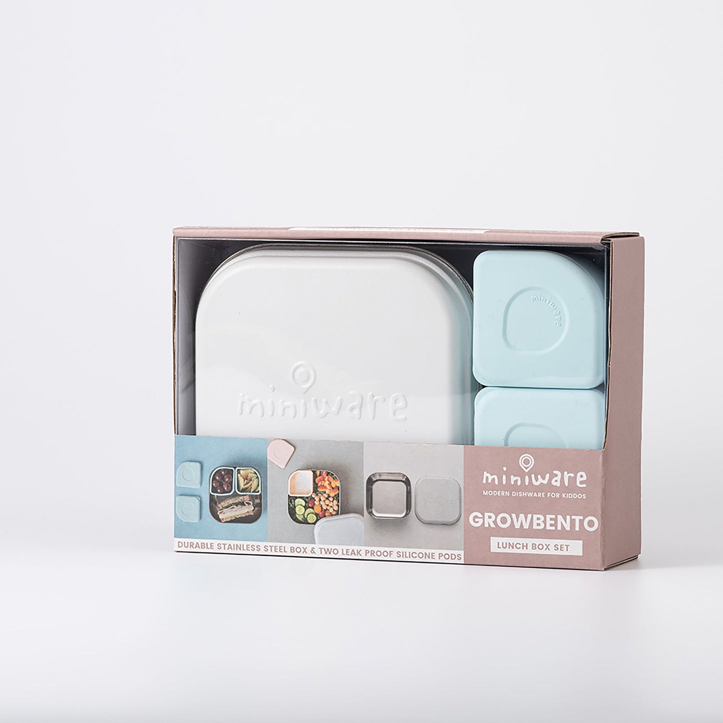 GrowBento: All Ages Bento Box - Snow + Aqua by Miniware