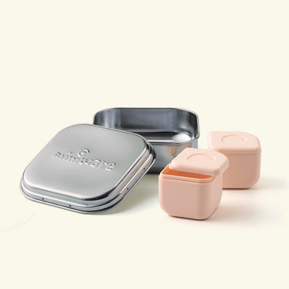 GrowBento: All Ages Bento Box - Chrome + Peach by Miniware