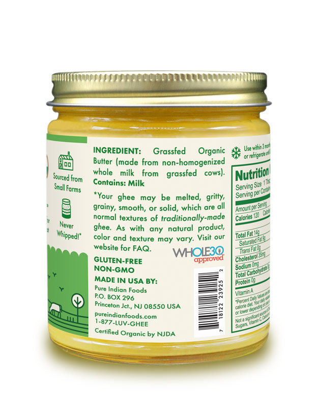 Original Ghee, Grassfed & Certified Organic