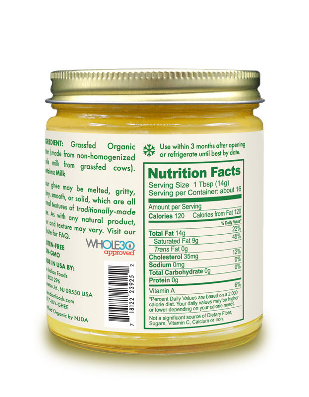 Original Ghee, Grassfed & Certified Organic