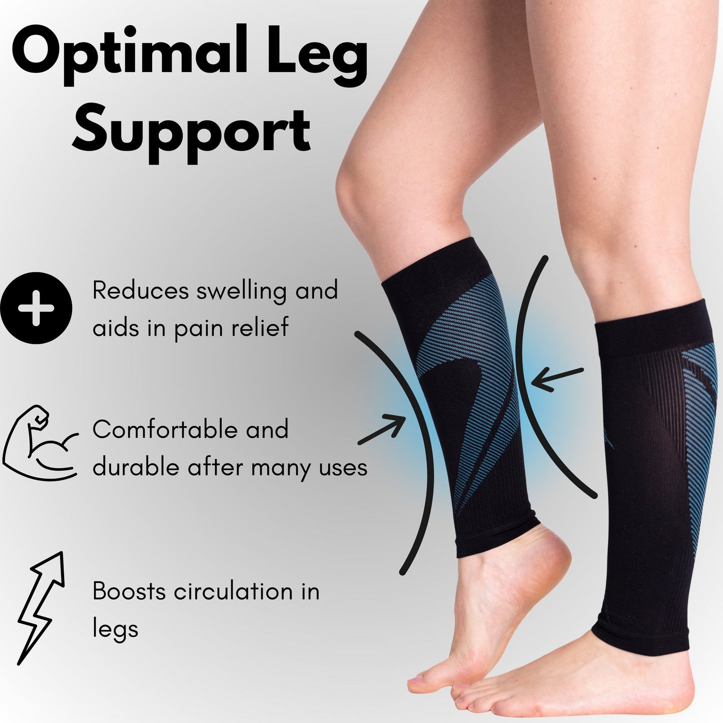 Compression Calf Sleeves (30-40mmHg) - Black