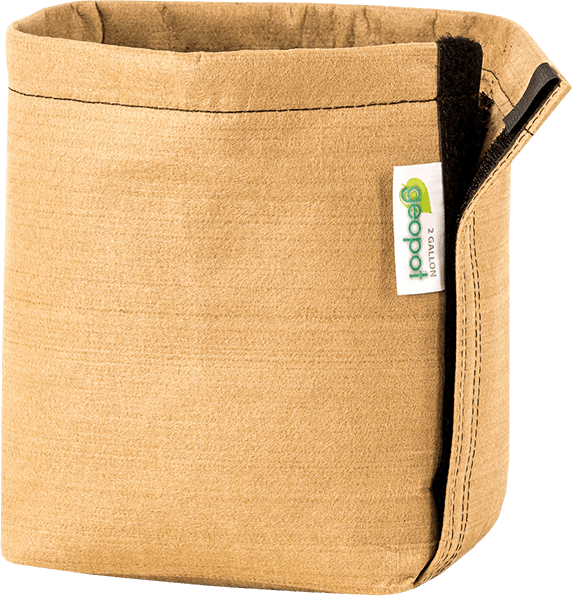 GeoPot Fabric  Pot with Velcro - Tan by Geopot