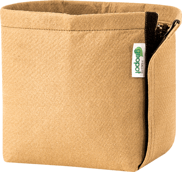 GeoPot Fabric  Pot with Velcro - Tan by Geopot