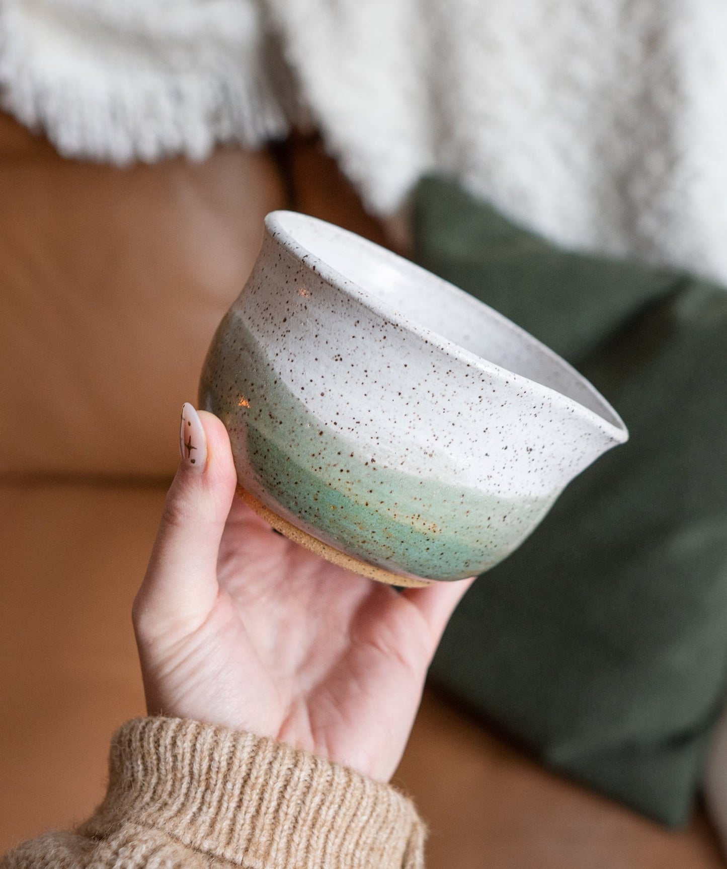 Handmade Ceramic Matcha Bowl with Spout