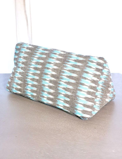 Grey Teal Ikat Toiletry Bag by Passion Lilie