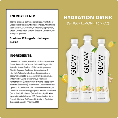 Ginger Lemon Sparkling Hydration, 12-Pack