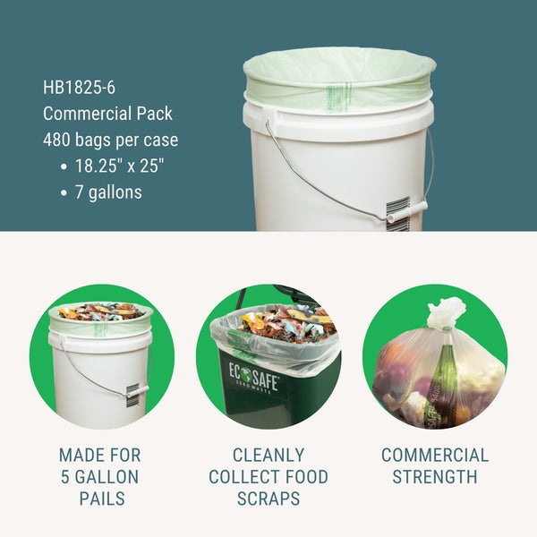 18.25x25" COMPOSTABLE BIN LINER, 0.6 MIL