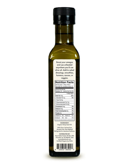 Hemp Seed Oil, Virgin & Certified Organic - 250 mL