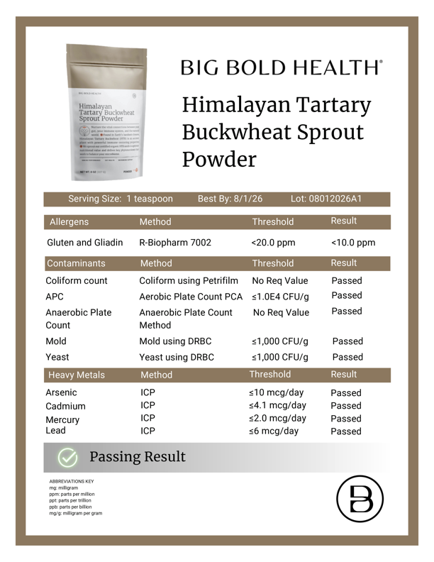 Himalayan Tartary Buckwheat Sprout Powder