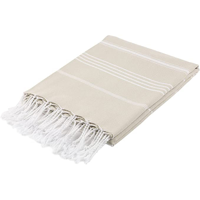 Pure Series Sustainable Turkish Towel Beige by Hilana Upcycled Cotton