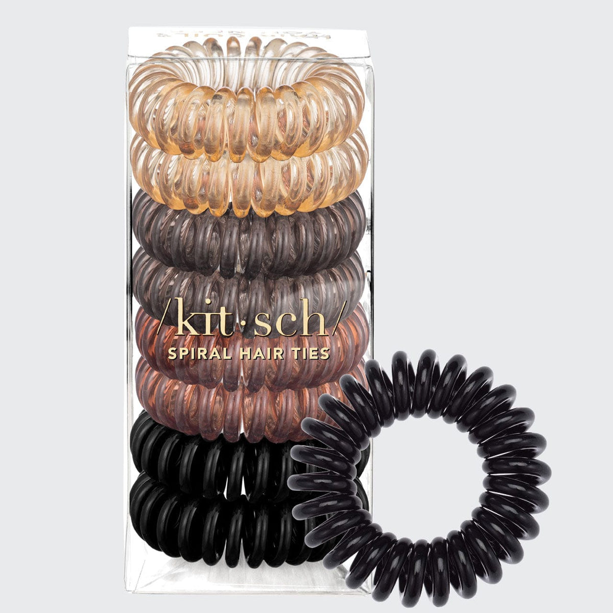 Spiral Hair Ties 8 Pc - Brunette