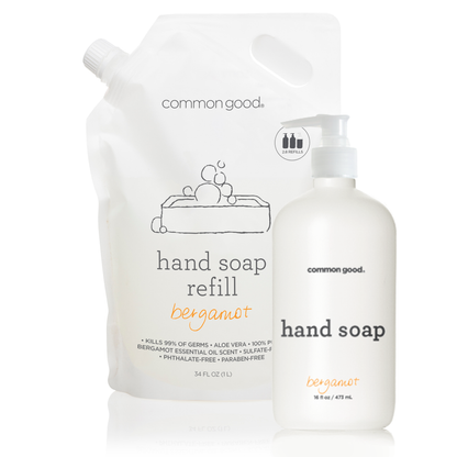 Hand Soap Refill Pouch and Plastic Bottle Set