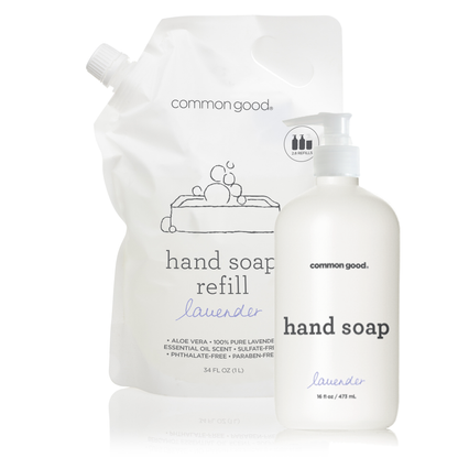 Hand Soap Refill Pouch and Plastic Bottle Set