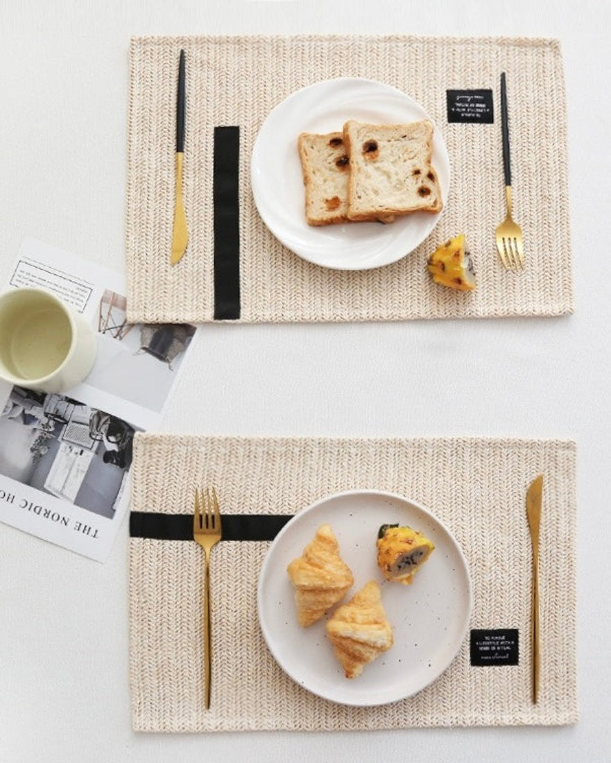 Handmade Retro Nordic Woven Reed Placemat for Elegant Table Setting