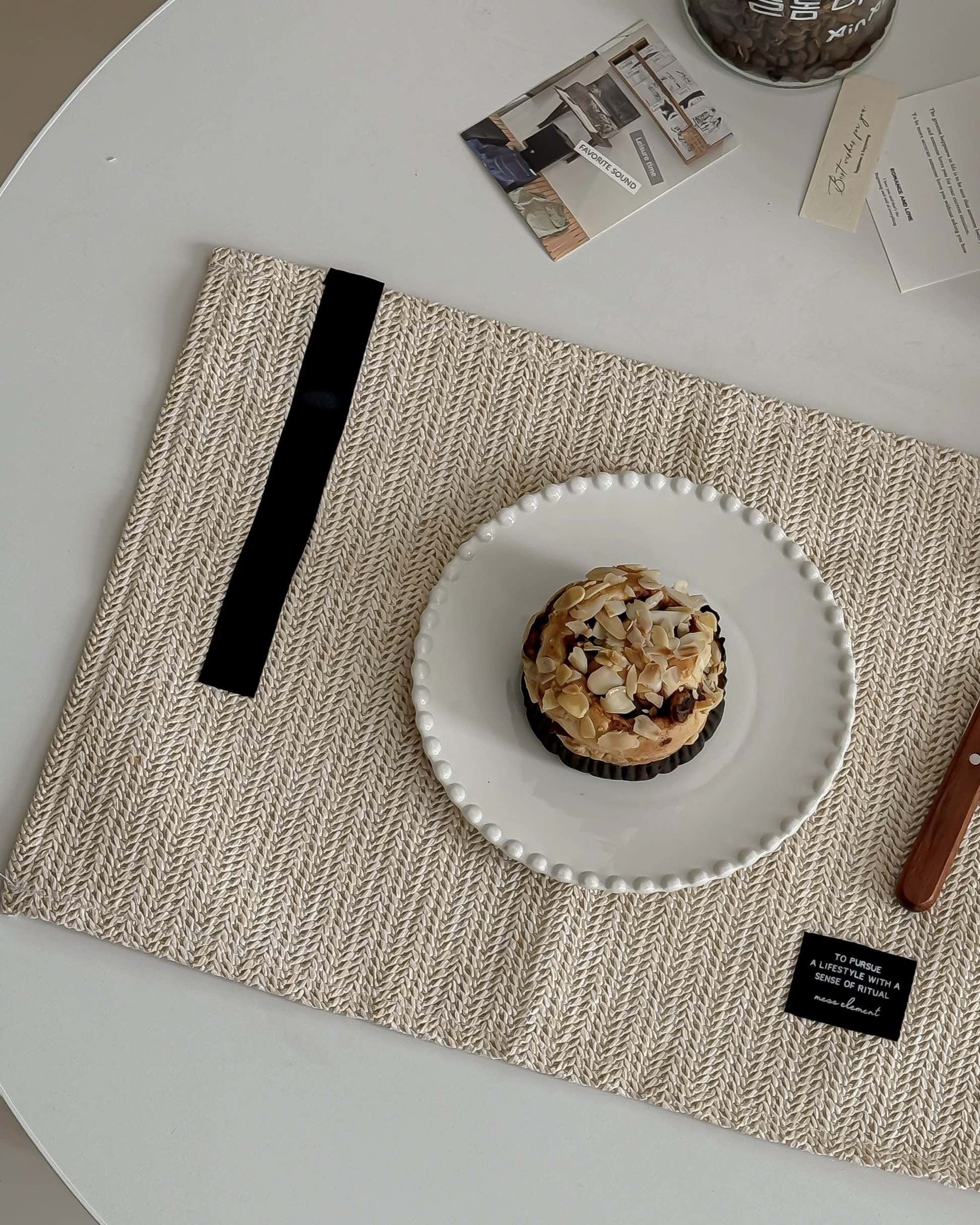 Handmade Retro Nordic Woven Reed Placemat for Elegant Table Setting