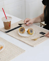 Handmade Retro Nordic Woven Reed Placemat for Elegant Table Setting