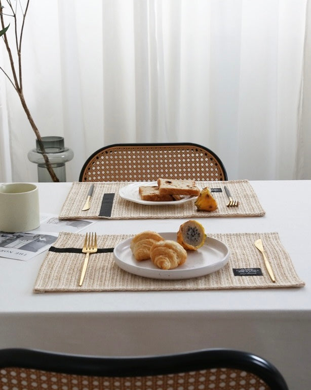 Handmade Retro Nordic Woven Reed Placemat for Elegant Table Setting