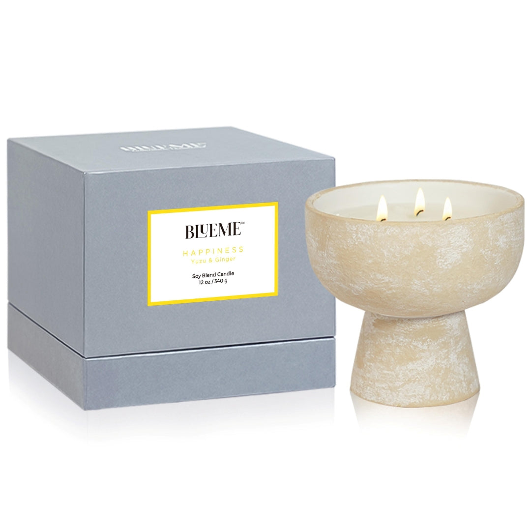 Happiness - Ceramic Refillable Candle - Yuzu & Ginger