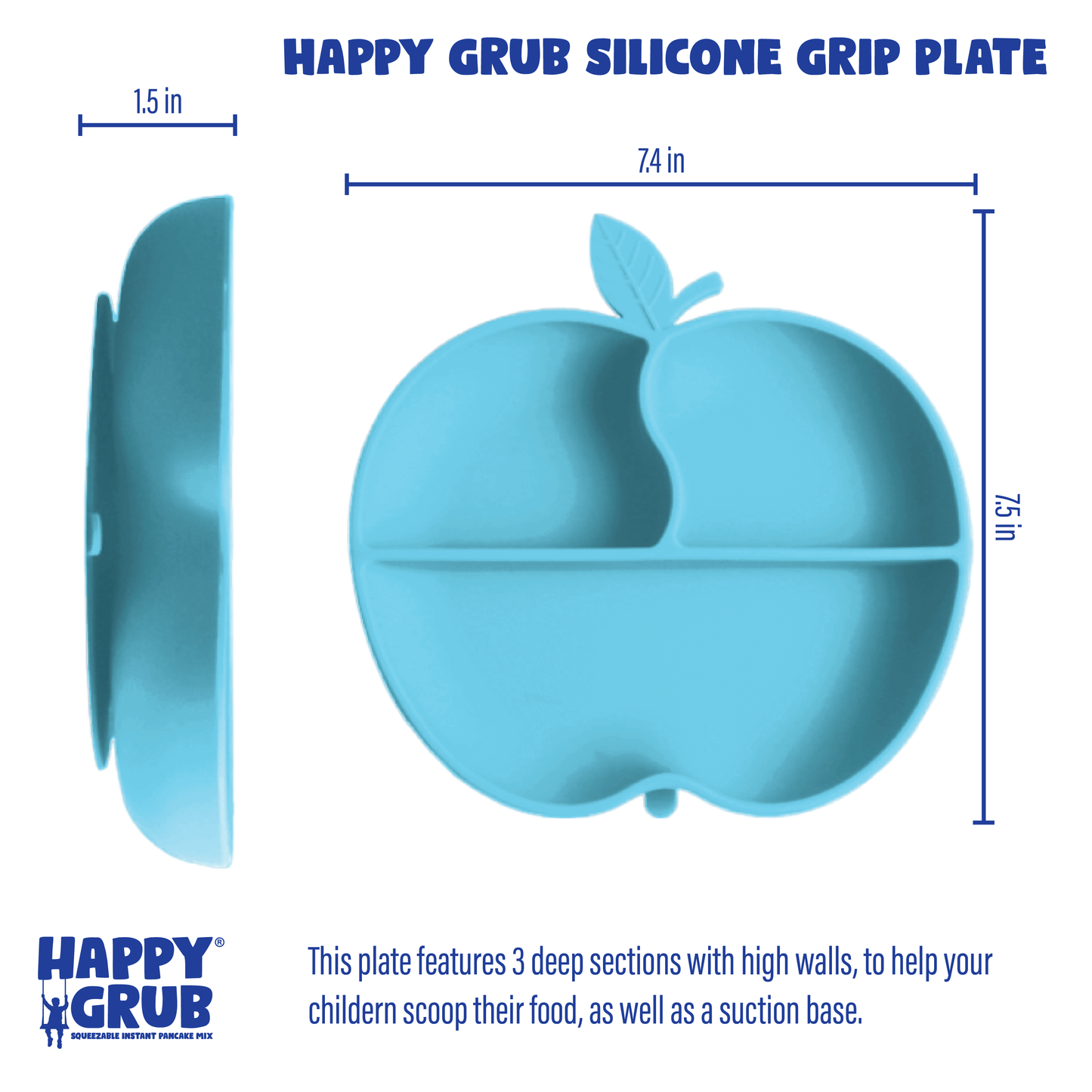 Silicone Grip Kids Plate (2 Pack)