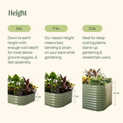 17" Tall L-Shaped Raised Garden Bed Kit - Standard Size