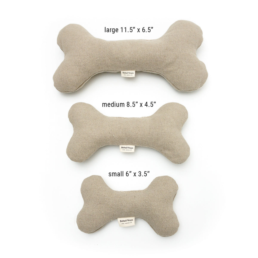 Plush Hemp Dog Bone Toy for Gentle Chewers | Soft & Squeaker Free