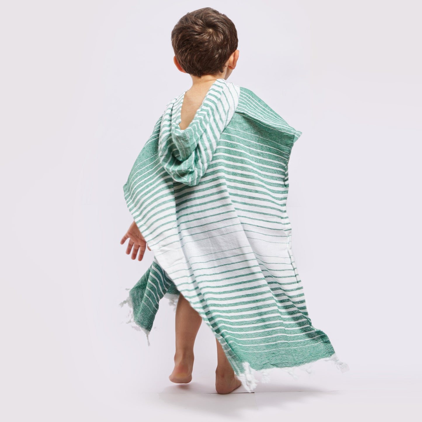 Ayvalik Hooded Poncho - Green by Hilana Upcycled Cotton