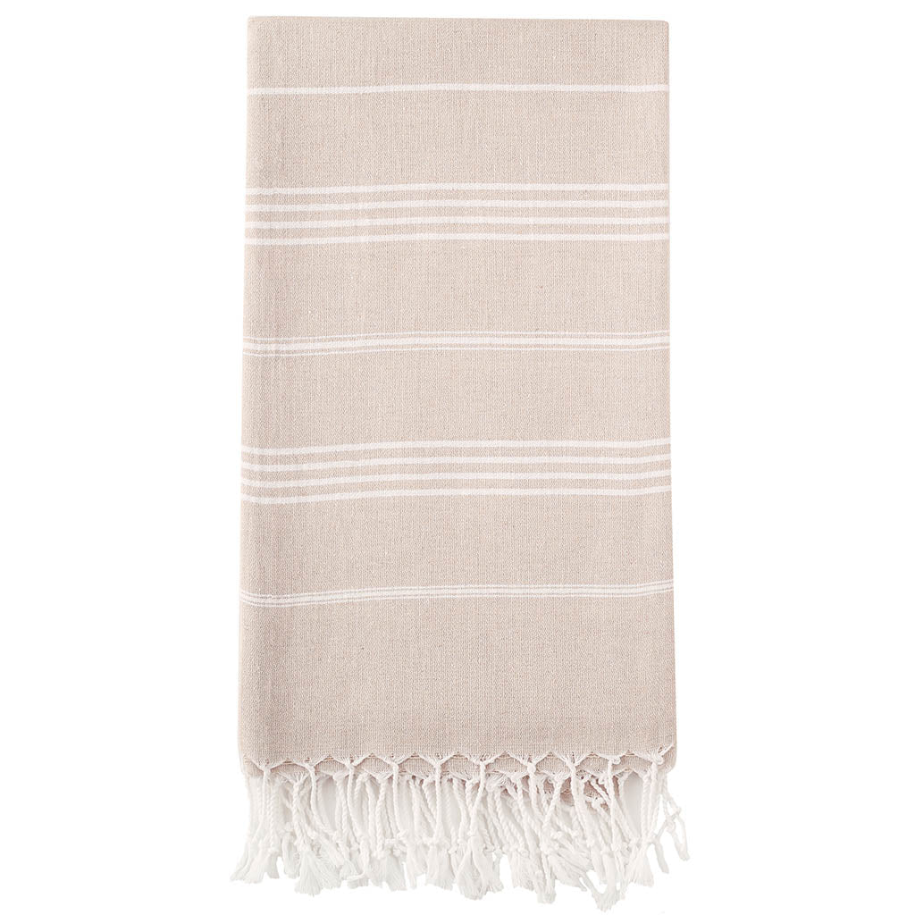 Pure Series Sustainable Turkish Towel Beige by Hilana Upcycled Cotton