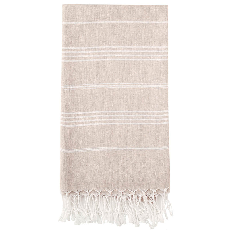 Pure Series Sustainable Turkish Towel Beige by Hilana Upcycled Cotton