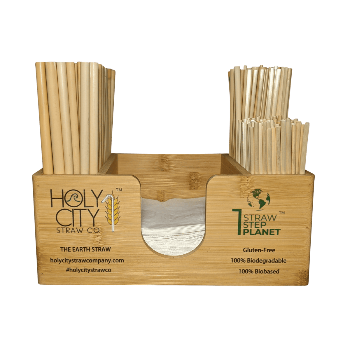 Bamboo Straw and Napkin Bar Caddy by Holy City Straw Company