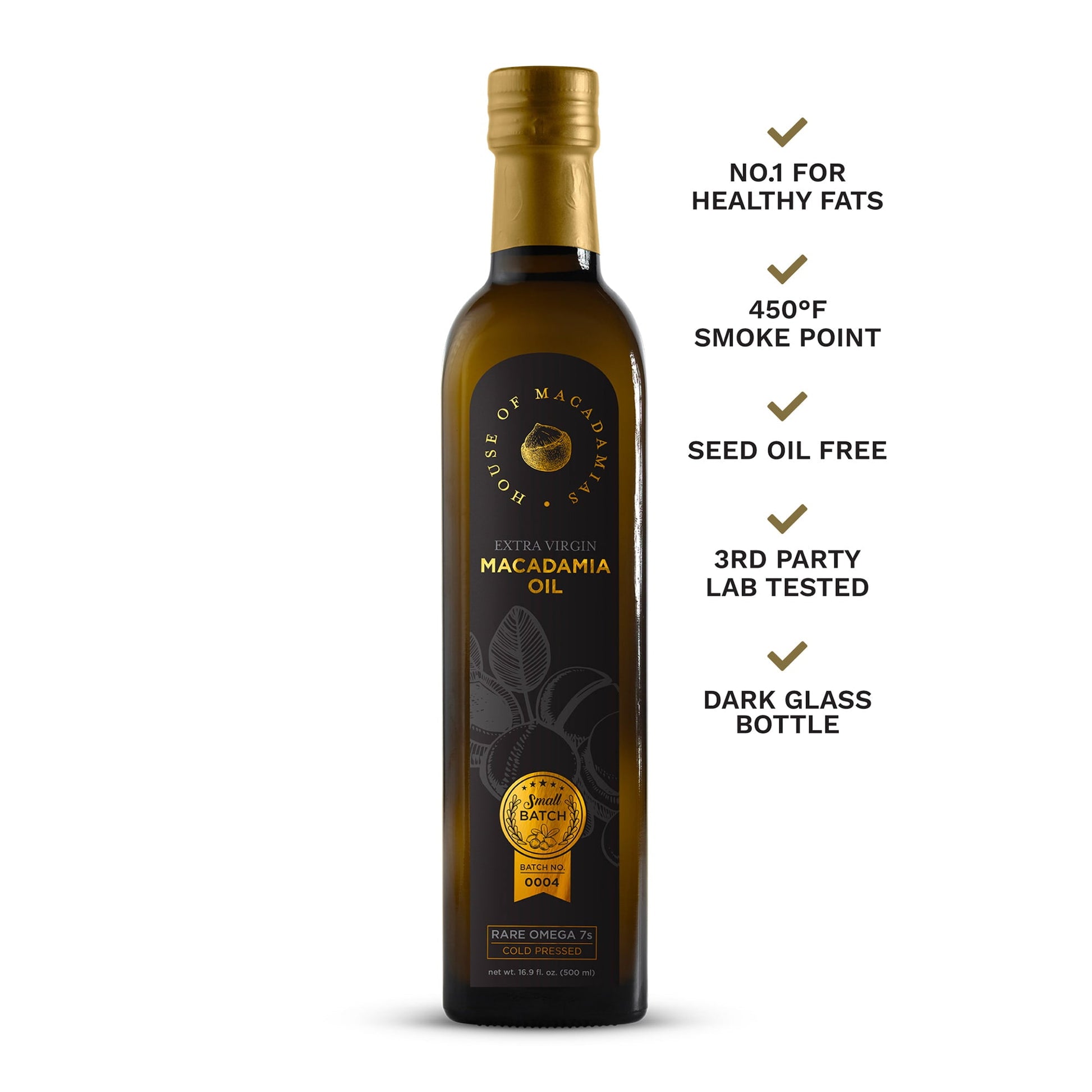 Macadamia Oil Extra Virgin Cold Pressed 16.9 oz.