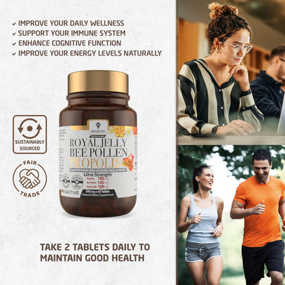 Royal Jelly+Propolis+Bee Pollen Tablets Ultra Potency