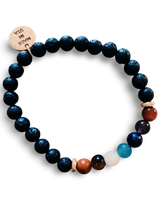 Small Black Lava Rock Chakra Bracelet by The Urban Charm