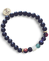 Small Black Lava Rock Chakra Bracelet by The Urban Charm