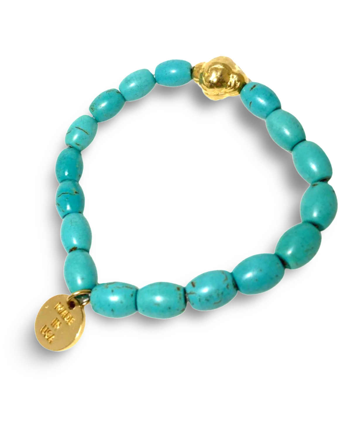 Natural Turquoise Healing Mantra Bracelet by The Urban Charm