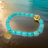 Natural Turquoise Healing Mantra Bracelet by The Urban Charm