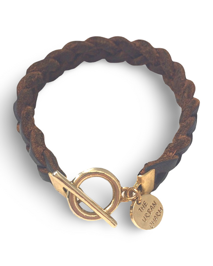 Brown Braided Wrap GenuineLeather Bracelet by The Urban Charm